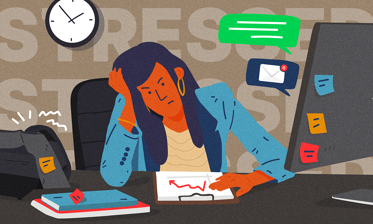 Woman experiences burnout while working